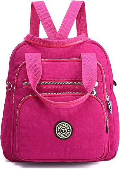 PORRASSO Casual Mochila Mujer Bolsa de Hombro Señoras Bolso Bandolera Nylon Daypack para Trabajo Viajes Uso Diario