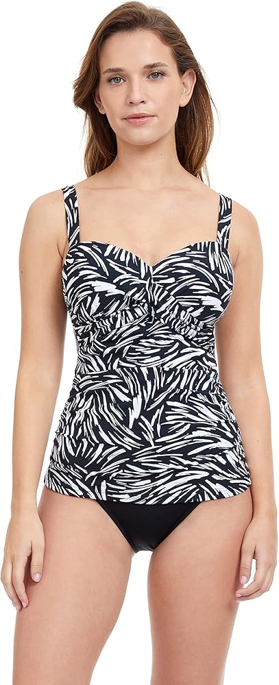 Profile by Gottex Women's Standard Black Swan D-Cup Tankini