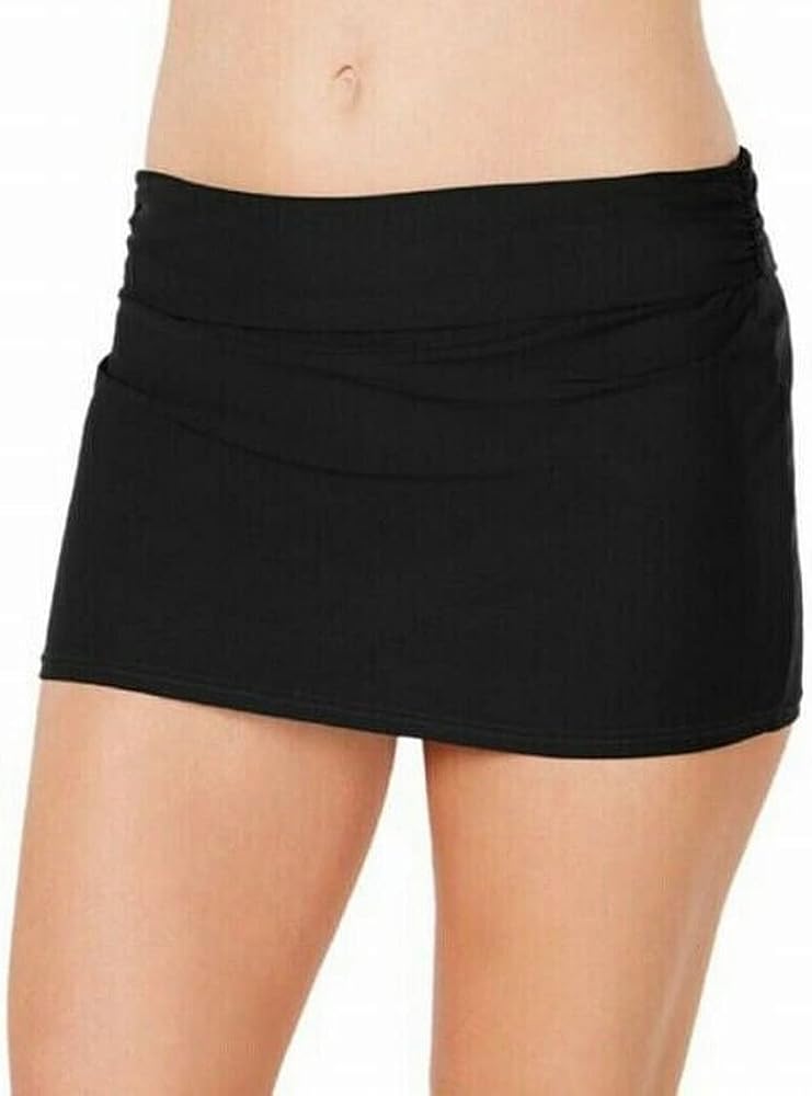 DKNY Womens Swimwear Skirt Deep Solid Bikini Bottoms Black XS