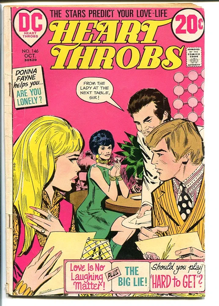 HEART THROBS #146 1972-DONNA FAYNE-PINK COVER-DC-LOVE VG