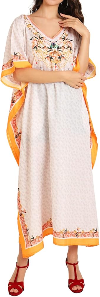 Miss Lavish London Women Kaftans Dresses, S-3XL, Regular to Plus Size