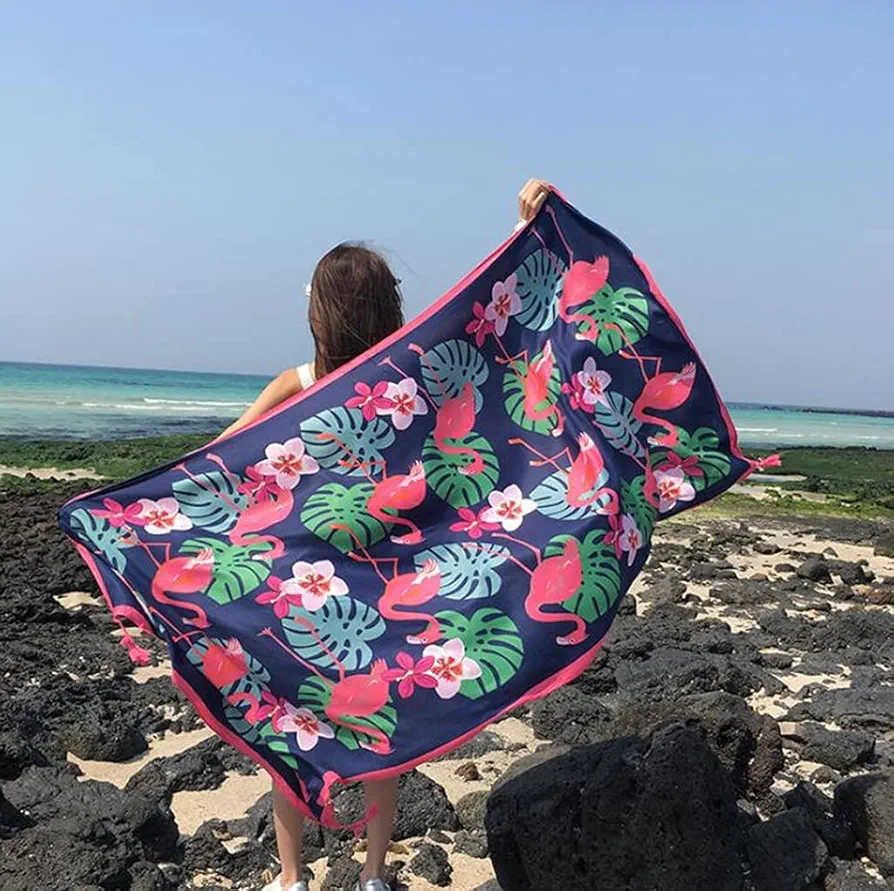 SHISHI Beach Towel Seaside Dual-use Scarf Shawl Sunscreen Silk Scarf Beach Shawl