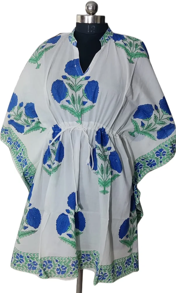 Hand Block Print Short Half Kaftan Kimono