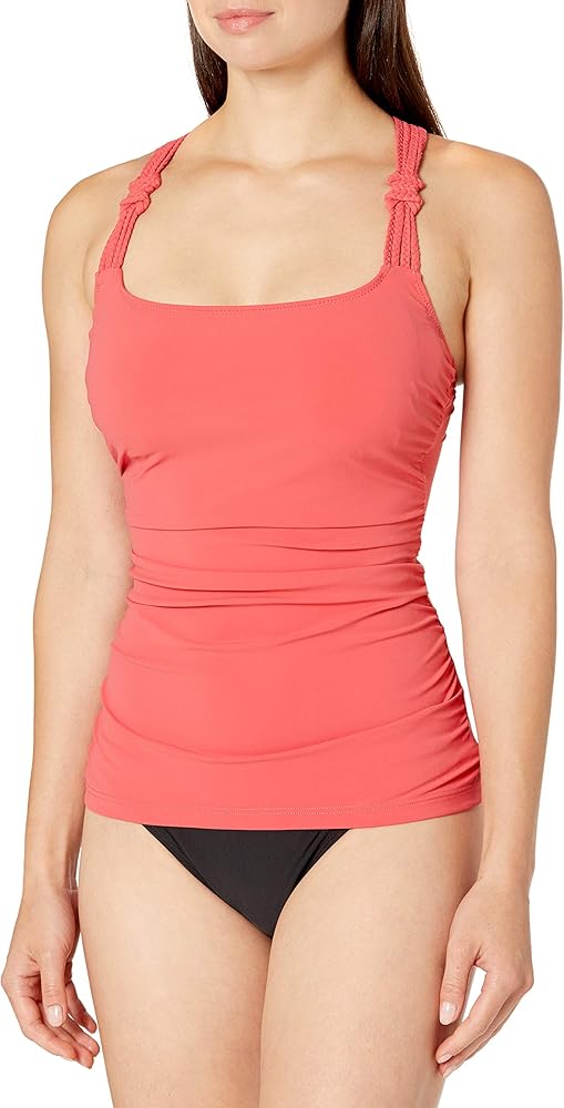 Profile by Gottex Women's Novelty Strap Scoop Neck Cup Sized Tankini Top Swimsuit