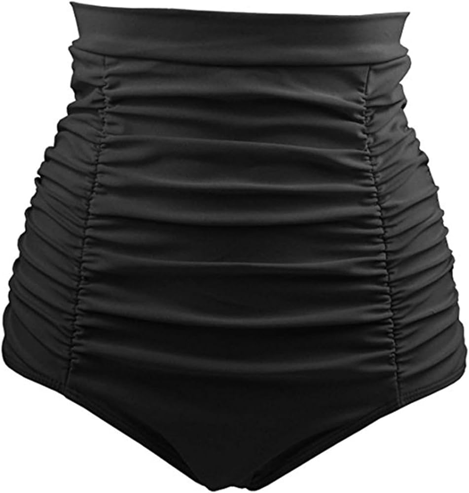 Women's High Waisted Swim Bottoms Skirts Ruched Bikini Tankini Briefs Swimsuit Shorts Underwear Girls Swim Shorts