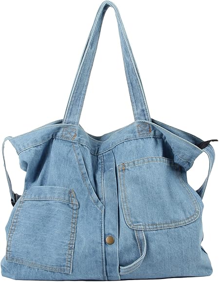 LHHMZ Bolsos Vaqueros Tipo Hobo para Mujer Bolso Retro Jean Bolsos Casual Jean Tote Bolsos Casual de Tejano Grandes para Niñas