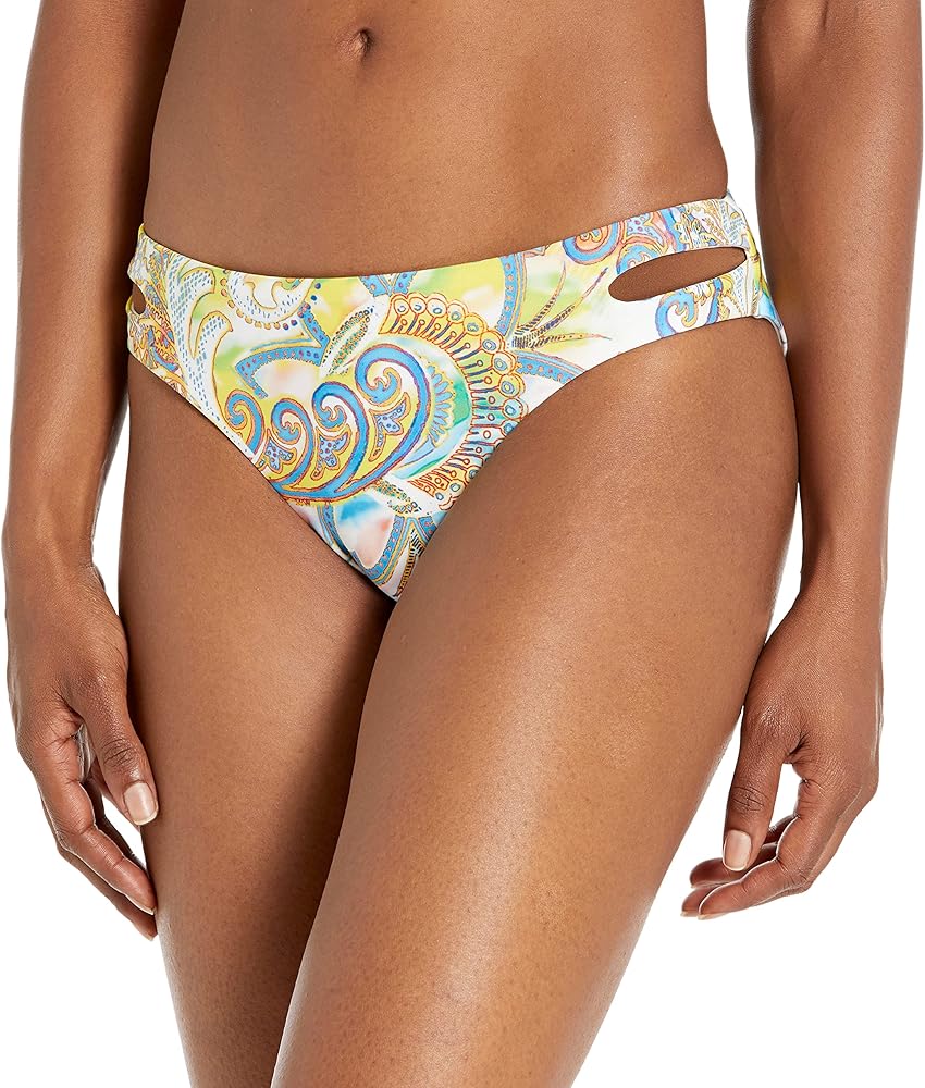 Becca by Rebecca Virtue Women's Standard Print Play Cut Out Bikini Bottom