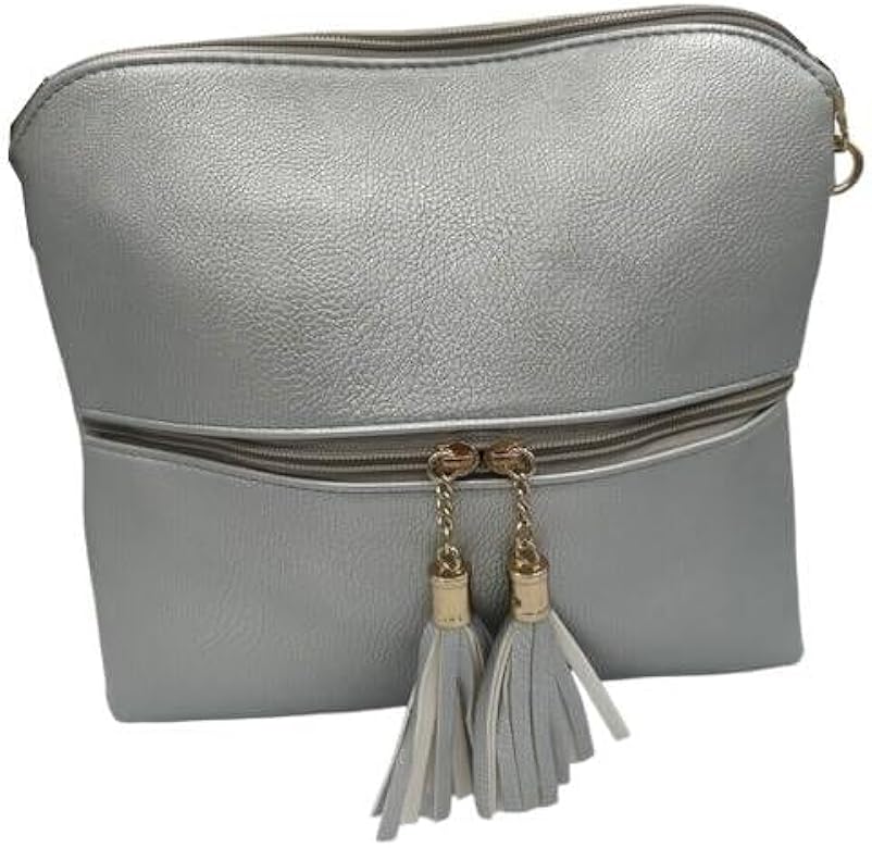 MIGURA Bolso Para Mujer de Cuero Piel PU Elegante Bolso Bandolera Shopper Tote Cuadrada Espaciosa Con Varios Compartimentos Cremallera Con Borlas Vintage Mediana