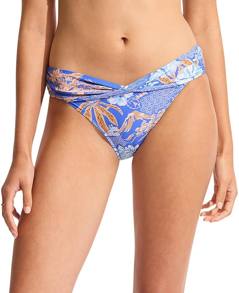 Seafolly Women's Twist Band Hipster Full Coverage Bikini Bottom Swimsuit