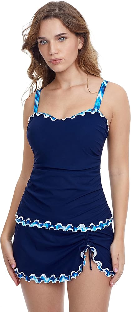 Profile by Gottex Women's Standard Ocean Blues E-Cup Tankini