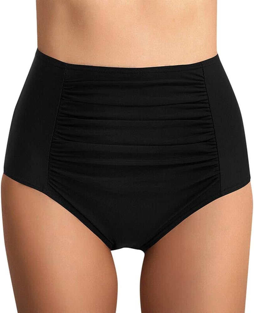 Women's Bikini Swimsuit Bottom Mid Waist Swim Bottom Tummy Control Bikini Tankini Swimsuit Briefs