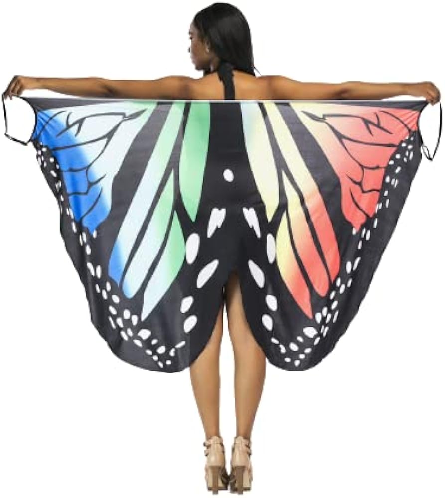 Butterfly Spaghetti Strap Cover Up (Blue)