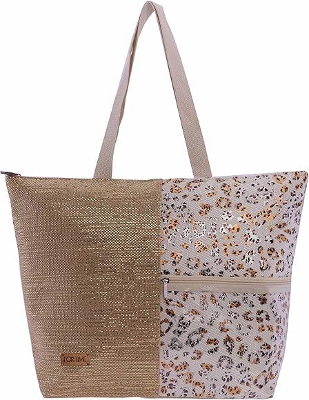 For Time Tote de Rafia Grande con Asa Mano Hombro Playa de Mujer Bolso de Verano Compras Viajes Sonsoles Multicolor Women's, 34x16x36 cm