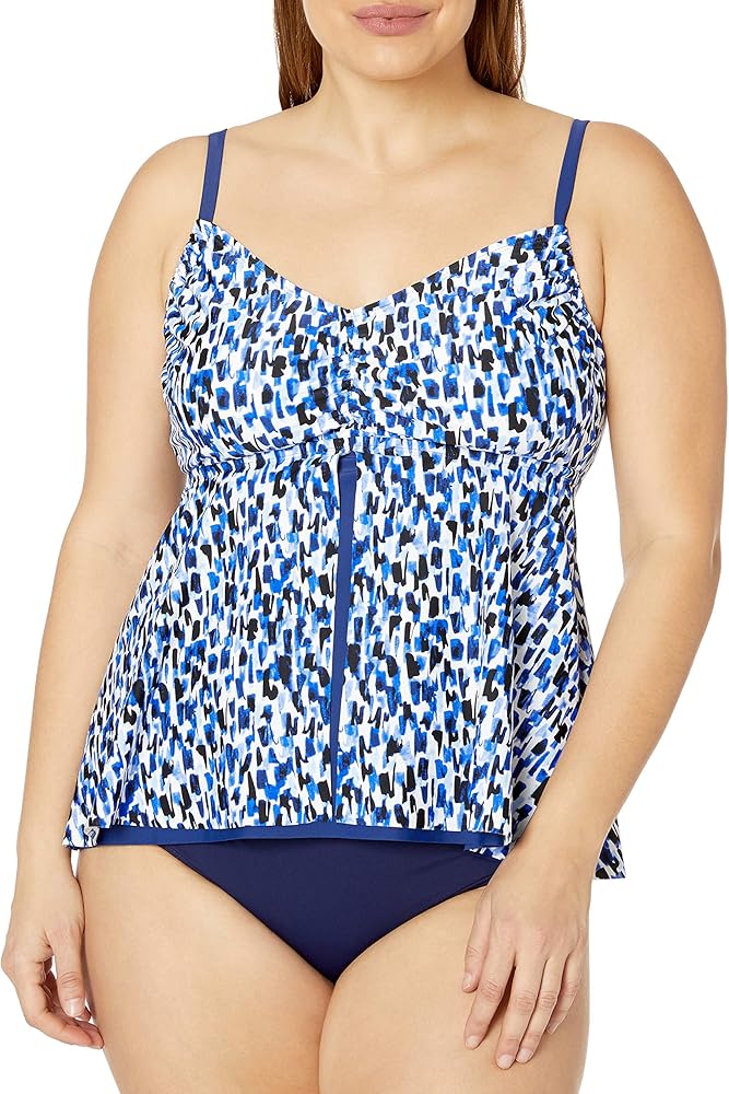 Maxine Of Hollywood Women's V-Neck Flyaway Tankini Swimsuit Top