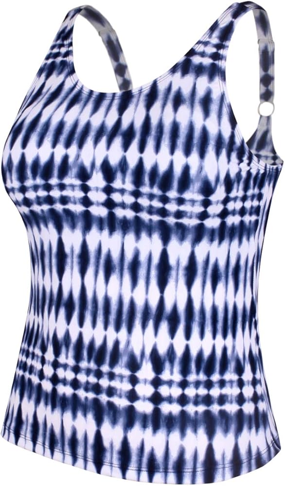 JINXUEER Women's Plus Size Short Tankini Swimsuit Top Athletic Bathing Suit No Bottoms