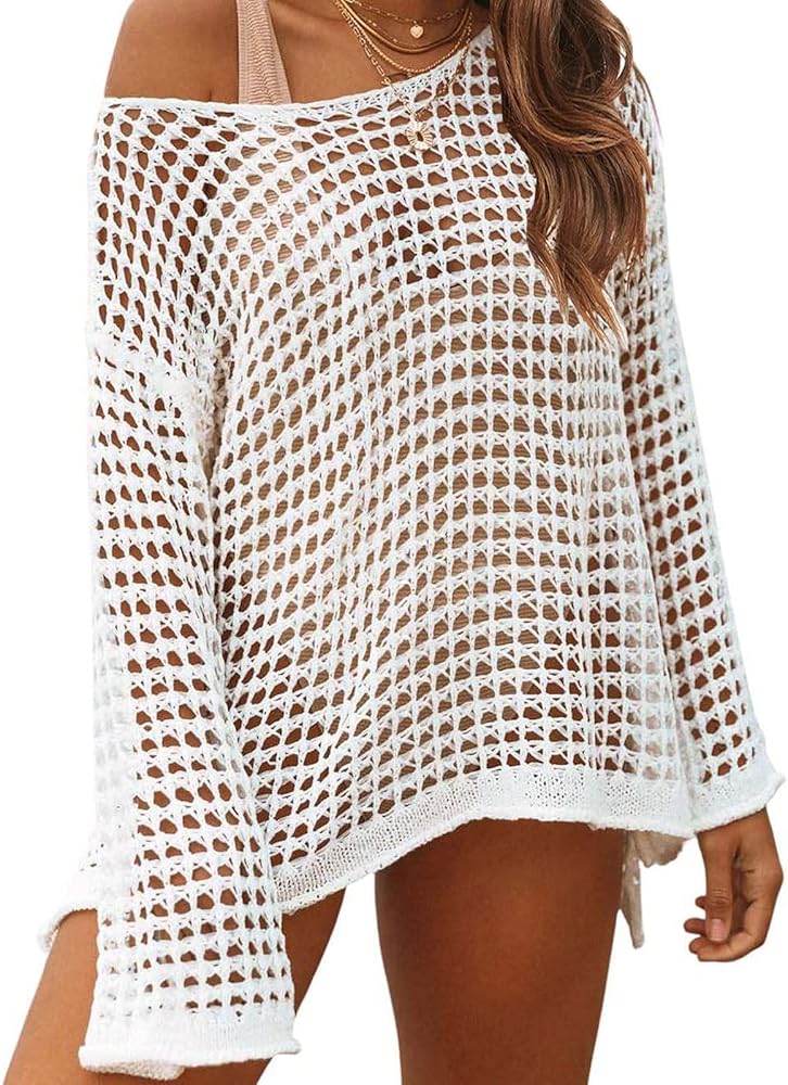 ZQFFB Cover Up for Swimwear Women Crochet Swimsuit Bikini Bathing Suit Coverup Beach Crochet Tops