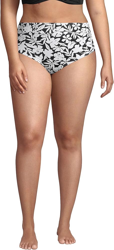 Lands End Womens Tummy Control High Waisted Bikini Bottoms