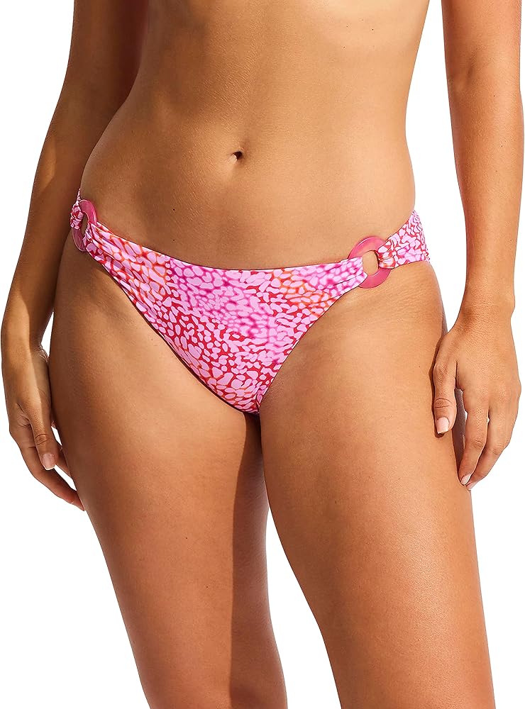 Seafolly Women's Hipster Bikini Bottom Swimsuit with Square Trim Detail