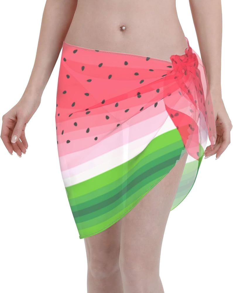 Women Short Sarong Beach Wrap Sheer Bikini Chiffon Swimsuit Cover Up Skirt For Swimwear