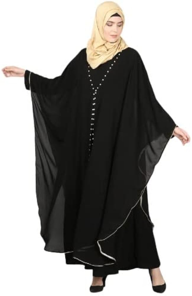 Nazneen Butterfly Upper With Inner Peals Abaya Cum Kaftan