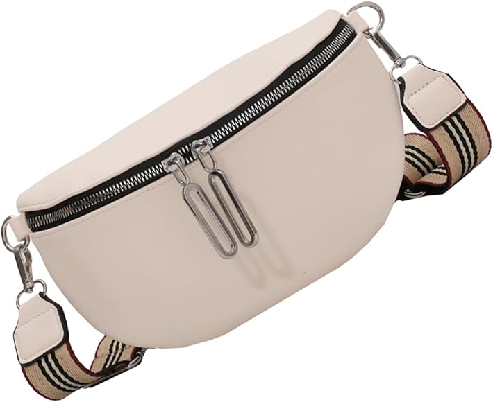 ATBUSS 1 bolso bandolera para mujer, correa ajustable, bolso de hombro de piel, correa de hombro ancha, bolsa de ocio para citas, ocio, viajes, beige, 23*15*8cm