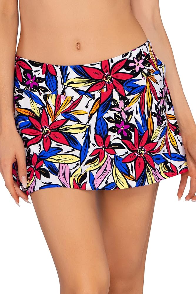 Sunsets Sporty Swim Skirt, Bold Blossom, 14