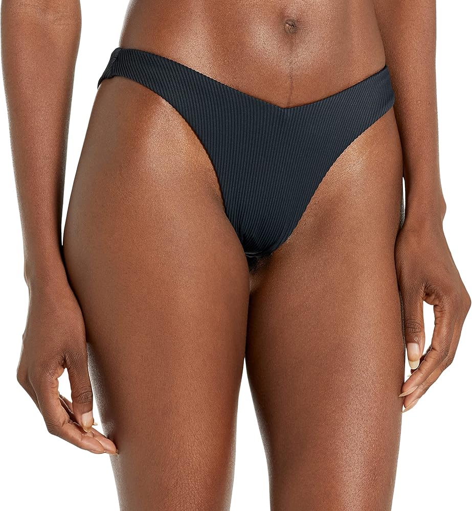 Roxy Love High-Leg Cheeky Ribbed Bikini Bottoms