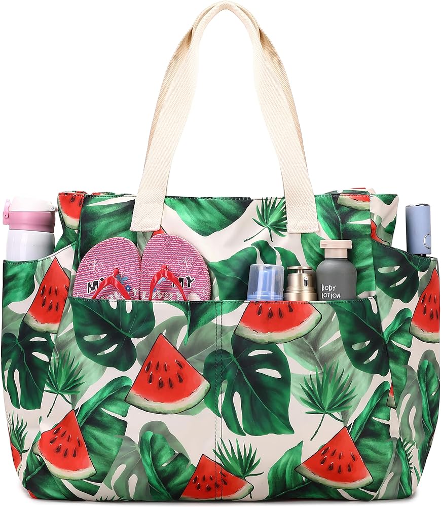 Makukke Bolsa de Playa xxl Familia con Cremallera Bolsa de natación Impermeable Mujer Verano Bolsa de Playa Bolsa de Playa Piscina Picnic