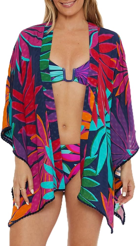 Trina Turk Women's Standard Wailea Tunic, Casual, Beach Cover Ups, Multicolor