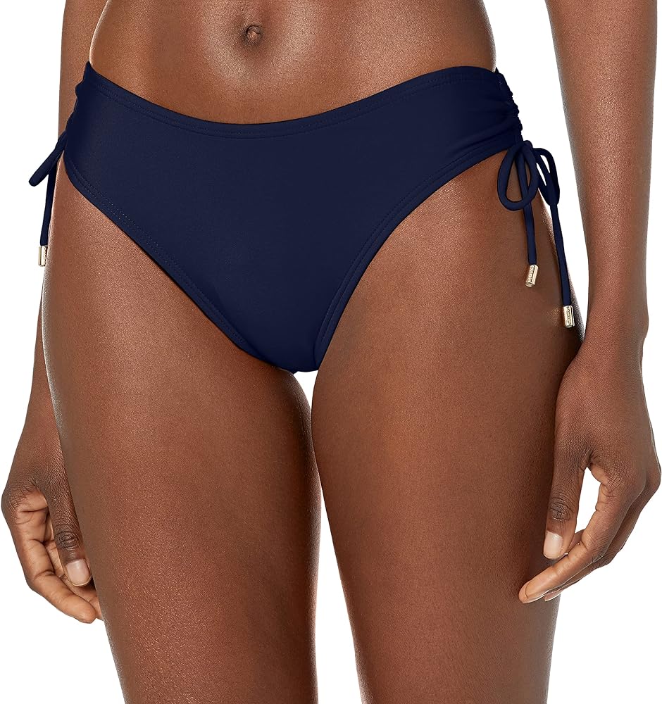 Calvin Klein Women's Side Shirred Low Waisted Full Coverage Bikini Bottom