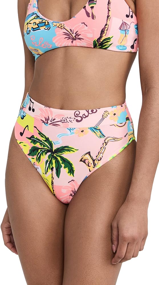 Maaji womens High Rise/High Leg Signature Cut Bikini Bottoms, Multicolor, Large US