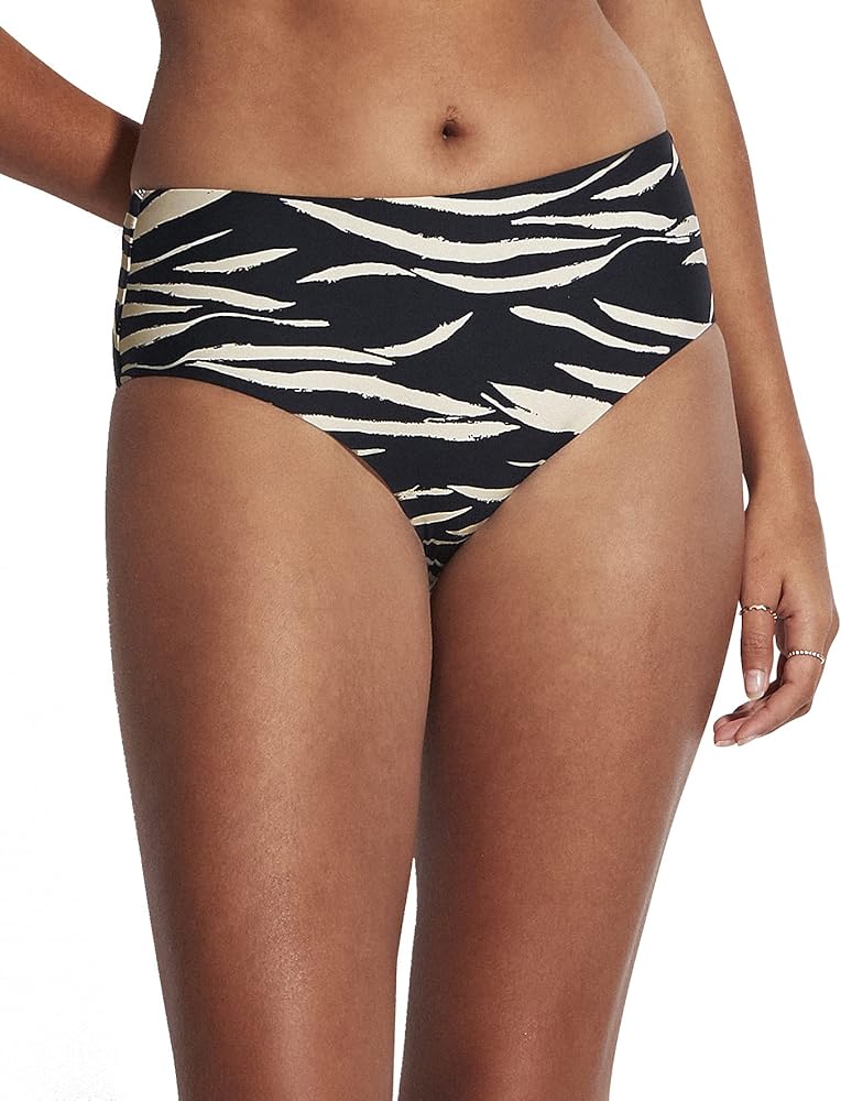 Seafolly Women's Mid Rise Full Coverage Bikini Bottom Swimsuit