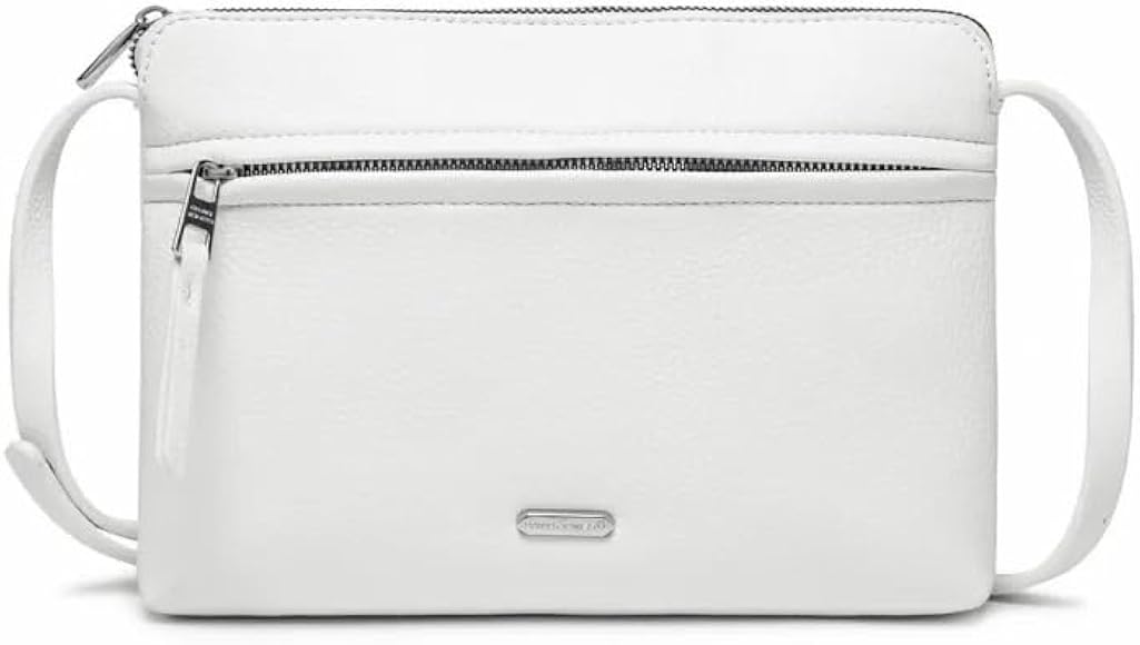 DAVID JONES – Bolso bandolera para mujer – Bolso plano pequeño para hombre, piel sintética – Necesidad clásica – 2 compartimentos – Bolsa de teléfono de compras de viaje, blanco, Talla única