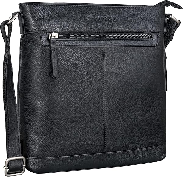 STILORD 'Henrike' Bolso de hombro de las señoras de cuero de alto formato Pequeño bolso de cuero Bolso de hombro de la vendimia Bolso Crossbody medio de cuero