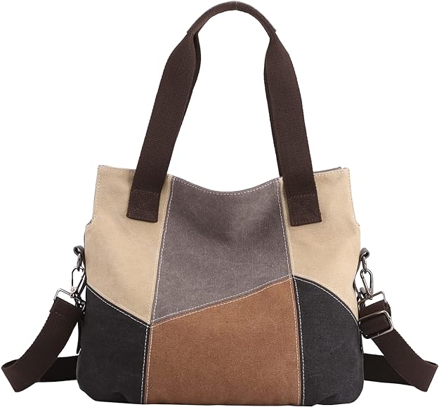 SIVENKE Bolso de Lona para Mujer Bolso de Las Señoras de la Lona Bolso de Hombro de Las Mujeres Bolso Bandolera Bolso Tote Bolso Shopper