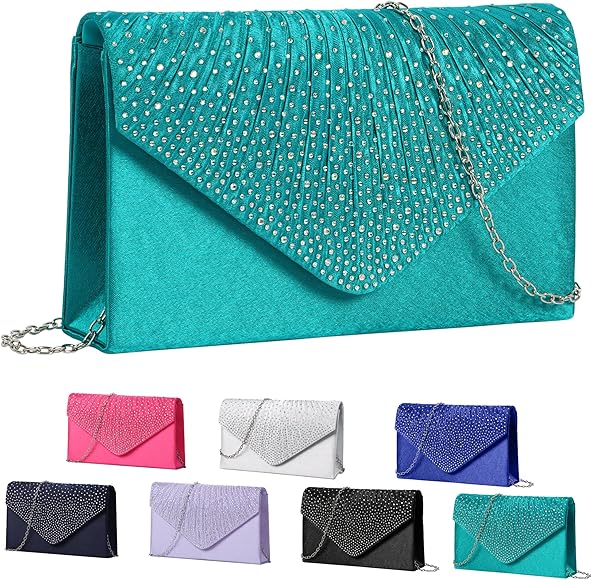 Fililogor Bolso de mujer plateado bolso de noche, cierre de sobre bolso bolso mujer boda, bolsos bandolera de mujer elegante con correa para el baile de fin de año, fiesta