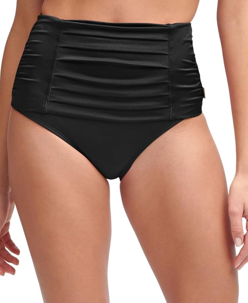 Calvin Klein Women's Pleated High-Waist Bikini Bottoms