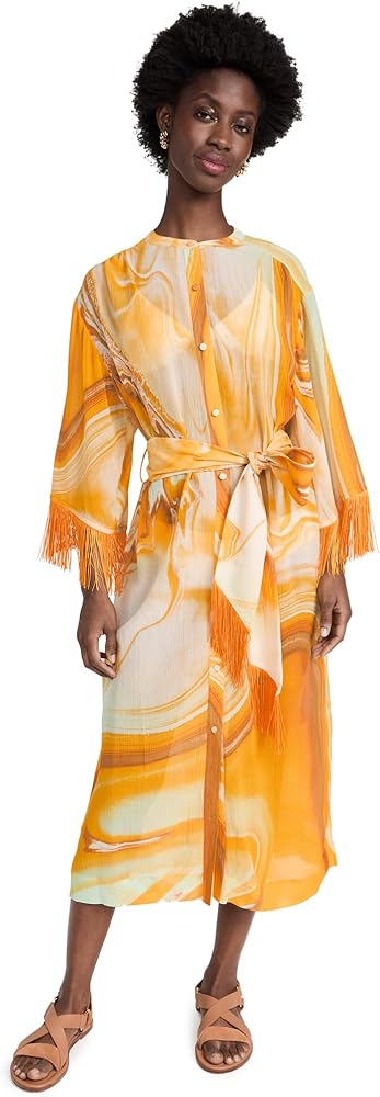 Women's Odelia Marble Printed Cover Ups Flowy Sl