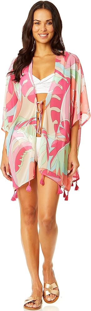 Catalina Women's Standard Printed Sheer Kimono Beach Swimsuit Coverup