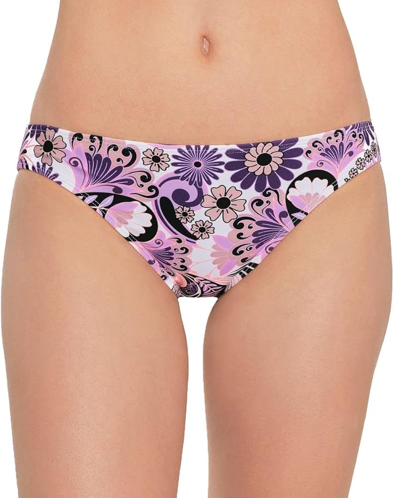 Womens Juniors Floral Print Hipster Swim Bottom Separates