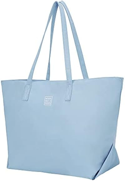 LIVACASA Bolsos de Mujer, 19.3 Inch Grande Resistente Al Agua Bolso Bandolera Casual Bolso Portatil Mujer con Cremallera y Bolsillos,Bolso de Lona Para Universitarias y Shopper