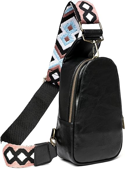 XYZXYZ Bolso de Pecho Mujer Pequeño,Sling Bag Women,Bolso Bandolera para Mujer, Bolso Bandolera para Mujer,Piel Sintética Pequeña Riñonera Elegante Rosa