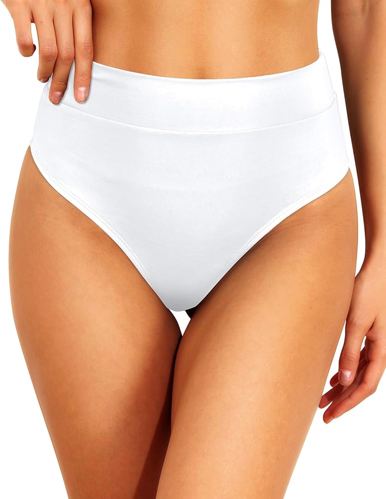 Tempt Me Women High Waisted Cheeky Bikini Bottoms Tummy Control Scrunch Butt Swim Bottom Only