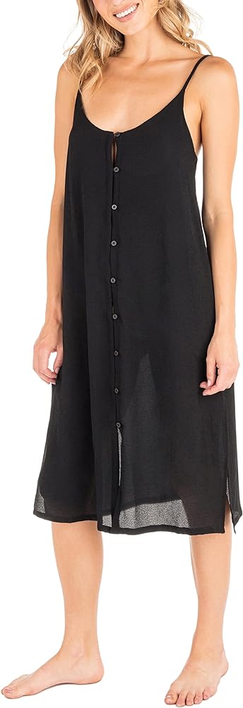 Hurley Women's Standard Button Front Midi Coverup