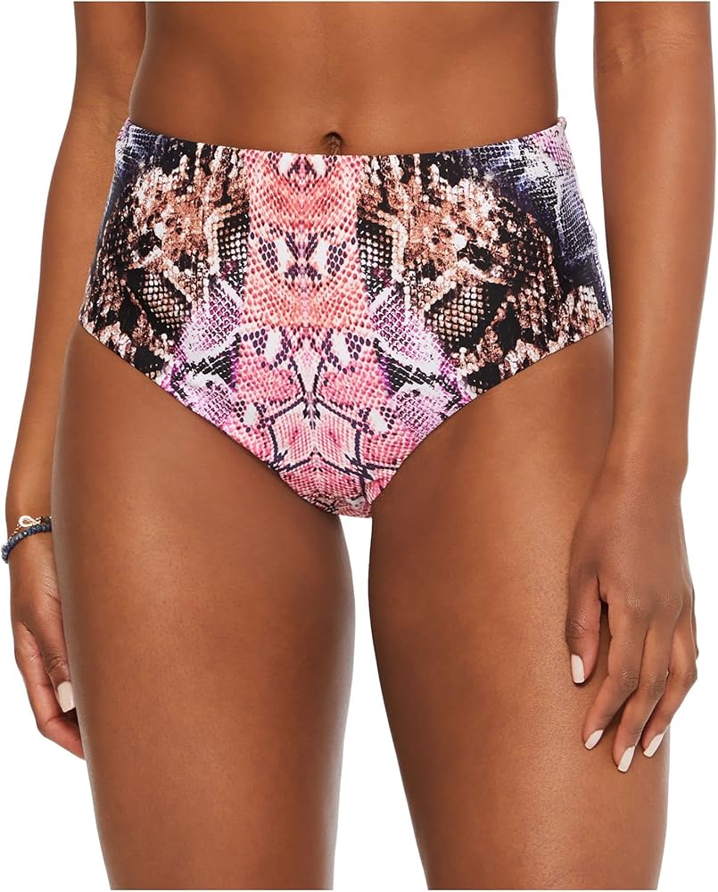 Womens Bikini Bottoms Medium Mixed Messaged Snake Pink M