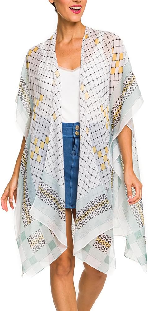 MELIFLUOS DESIGNED IN SPAIN Women's Beach Cover Up Swimsuit Kimono Pareo Sarong Beach Wear Dress for Summer