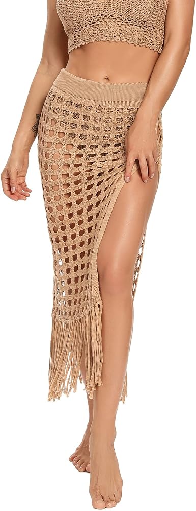 Women Sexy See-Through Swimsuit Skirt Sheer Chiffon Skinny Sarong Bikini Cover up