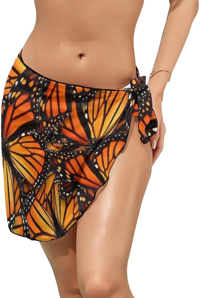 Women's Beach Wrap Translucent Chiffon Bikini Swimsuit Short Skirt