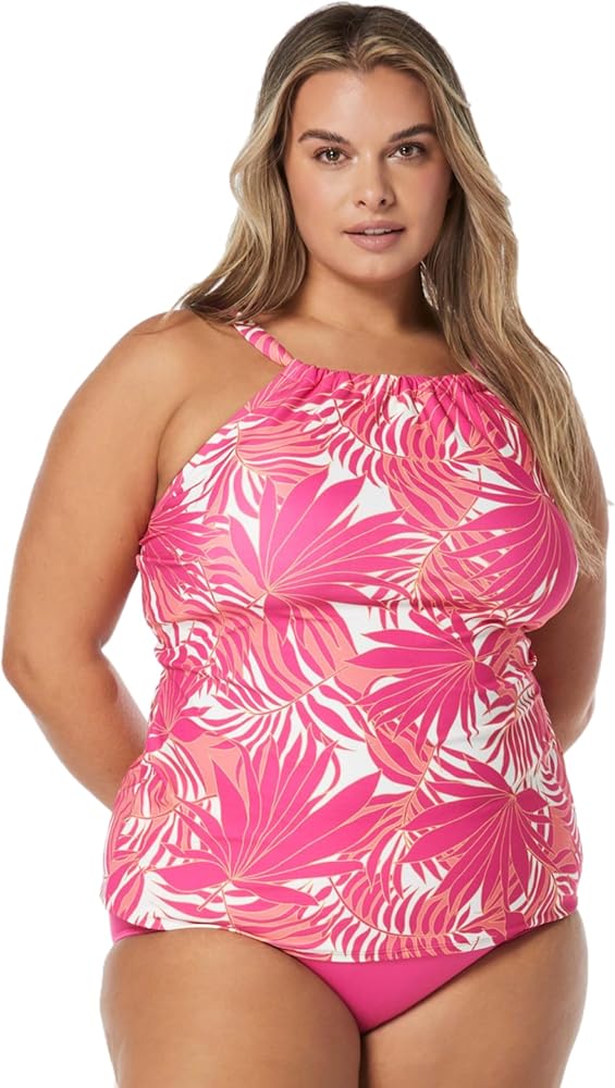 BEACH HOUSE Swim Plus Size Blair High Neck Tankini Top — Fitted Swimsuit Top