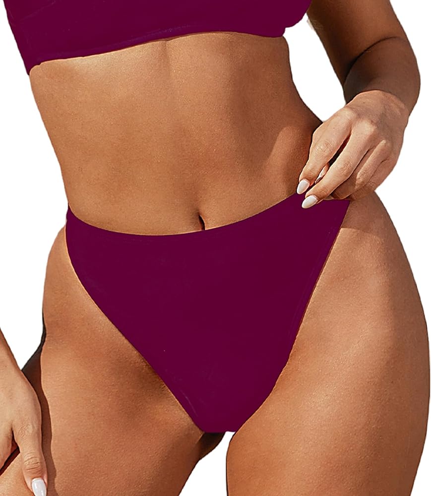 CUPSHE Women Swimsuit Bikini Bottom High Waisted Extra Cheeky High Cut